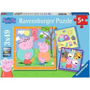 RAVENSBURGER Puzzle Ravensburger 05579 Family and Friends 3 x 49 Pieces Peppa Pig Puzzle for Children from 5 Years