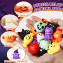 60PCS Halloween Squishy Toys for Kids, Halloween Party Favor for Kids, Halloween Classies Character Squishy Toys, Mochi Toys for Trick or Treat, Classroom Rewards, Goodie Bags