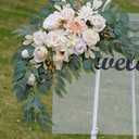 Faux Flower Swag Set of 2 for Wedding Welcome Signs Floral Swag Wedding Reception Ceremony Signs Decor (Champagne & Cream)