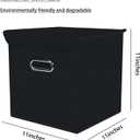 Closet Organizers Fabric Storage Bins With Lids Collapsible Cube Storage Organizer Basket With Handles,Storage Boxes for Clothes Storage,Office,Toys,3 Pack,Black
