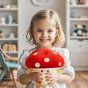 Nuokin Mushroom Plush Toys 12 inch Cute Stuffed Mushroom Pillow Stuffed Toy Birthday Present Home Decor Halloween for Kids (Small Orange)