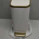 CEROELDA Small Bathroom Trash Can with Lid Soft Close-5L/1.3 Gal Stainless Steel Garbage Can-Step Pedal Wastebasket Slim Trash Bin for Office, Bedroom, Toilet, Live Room-White