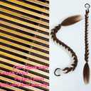 Long Braided Ponytail Extension for Black Women Soft Synthetic Hair Piece with Hair Tie Straight Wrap Around Ponytail Braided Hair Extensions pre Stretched 24 Inch 2 Packs 120 Gram (stripe skunk)