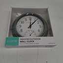 La Crosse Clock 433-3020 8-inch Indoor/Outdoor Sage Green Quartz Wall Clock with Temperature