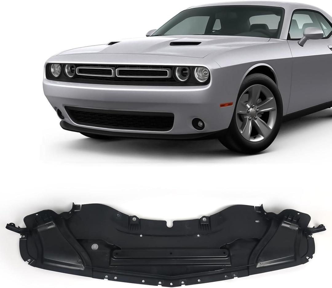 Splash Shield Compatible With Dodge Challenger 2013-2023 Front Lower Engine Cover W/o Wide Body Option | Forward Undercar Shield | 3.6/5.7L | CH1228155 | 68085541AC