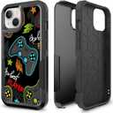 Case for iPhone 13, Gaming Controller Video Game Player Pattern Shock-Absorption Hard PC and Inner Silicone Hybrid Dual Layer Armor Defender Case for iPhone 13 (6.1 inch)