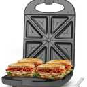 Bakers Friend Breakfast Sandwich Maker, 4 Slices of Panini Grill Press Sandwich Maker, Electric Sandwich Maker with Indicator Light, Grill Cheese & Egg Muffin Sandwich Maker, Graphite