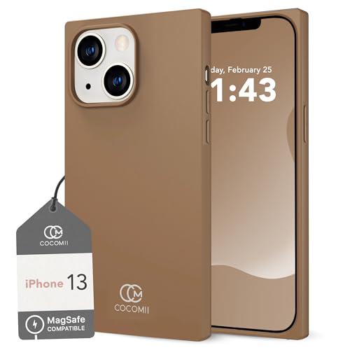 Cocomii - Rectangle Case Compatible with iPhone - Compatible with MagSafe, Soft Touch Silicone, Microfiber Lining, Matte, Magnetic Phone Case for iPhone 13 6.5  inch, Golden Brown