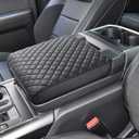PIMCAR Ford F150 Center Console Cover, 2021-2025 Ford F150, 2022-2025 F150 Lightning Work Surface Console Armrest Cushion Leather Protector Interior Accessories (Only fit for Work Surface Console) (Black-Work Surface Console)