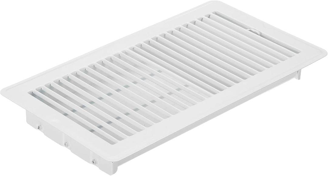 PATIKIL 12 x 6 Inch Floor Register, 1pcs Heavy Duty Air Vent Cover Steel Adjustable Decor Vents Easy Adjust Floor Grates for Sidewall Home Office, White