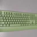 MEETION Wireless Keyboard and Mouse, Full-Sized Cordless Keyboard with Wrist Rest and 3 DPI Adjustable Mouse, 2.4G Wireless, Compatible with PC/Computer/Laptop/Windows/Mac, Green