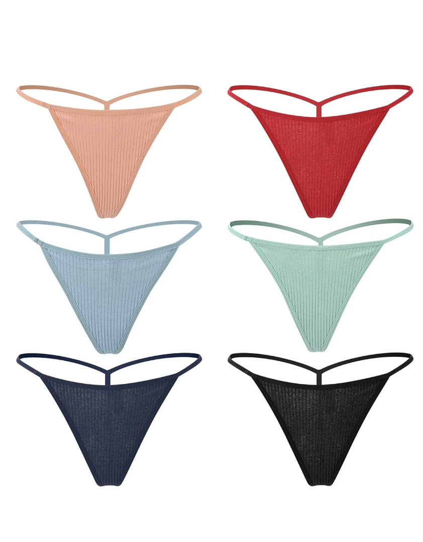Closecret Cotton G-string, Women Panties Simple Thongs Lightweight Multi-Pack G-string&T-back, S-M