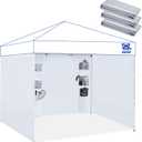 Instant Canopy Tent SideWalls with 6 Pockets for 10x10 FT Pop Up Canopy, 210D Polyester Waterproof(3PCS Sidewall Only, Canopy Tent NOT Included) (White)