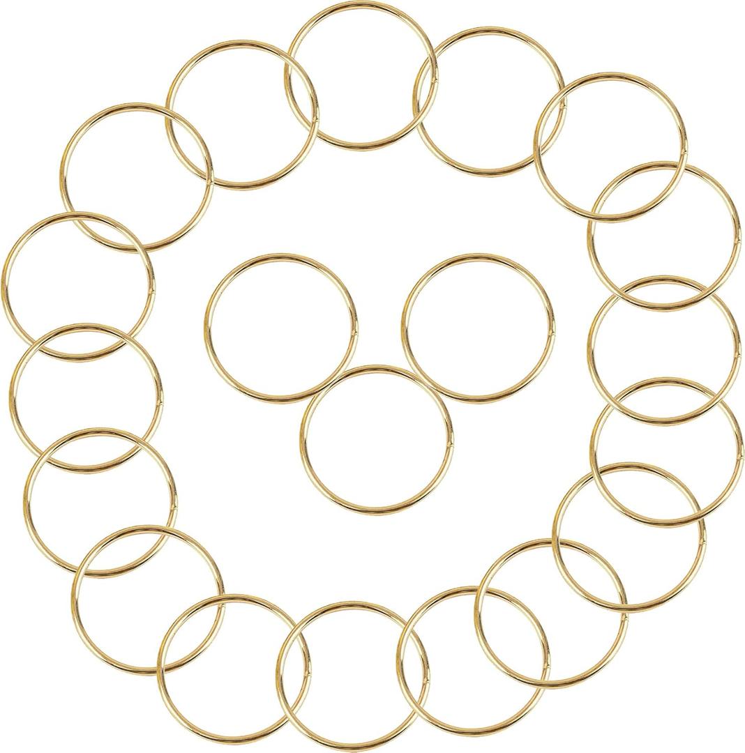 20Pcs Macrame Hoops Ring, BetterJonny 2 Inch Metal Craft Rings Hoops Gold Dream Catcher Rings Wreath Hoop Rings for Home Decorations DIY Crafts and Wall Hanging Crafts
