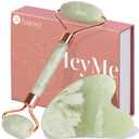 BAIMEI IcyMe Jade Roller & Gua Sha Set Face Roller and Gua Sha Facial Tools for Skin Care Routine and Puffiness, Self Care Gift for Men Women - Light Green