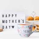 Best Mom Ever Coffee Mug - 20 oz Large Bone China Mug with Floral Design, Thoughtful Mothers Day Gifts for Mom Women, Designed in England by Harvest Green Studio