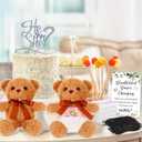 17 Pcs Bear Blindfolded Diaper Changing Baby Shower Games Include 12 Inch Bear Blindfold Diapers Introduction Sign for Adults Gender Reveal Games Party Prizes Gifts (Greenery)