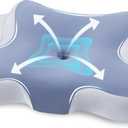 A-Pce PKBD Cervical Pillows for Sleeping,Ergonomic Orthopedic Neck Support Pillow,Memory Foam Pillow with Removable Pillowcase for Side,Back, Stomach Sleepers, Blue