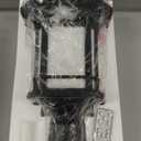 Solar Lamp Post Light with Water Ripple Glass Dusk to Dawn Waterproof Pole Lights Outdoor 18.3 Inch Height Large Aluminum Solar Lights Outdoor Post Include Remote Control and LED Bulb (Black)