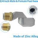 3/4" Dual NPT Threads Fuel Hose Swivel 360 Rotating Connector - Fuel Line Connect Tool & Nozzle Adapter for Diesel, Gasoline, Kerosene