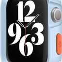 Amizee Rugged Case Compatible with Apple Watch Case Series 9/8/7 45mm SE 3/2/1 Series 6/5/4 44mm, Soft TPU Shockproof Bumper Drop Proof Protective Cover Compatible with iWatch - Light Blue