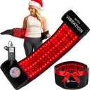Lifepro Red Light Therapy Belt - 660nm & 850nm Near Infrared & Red Light Therapy for Body- Adjustable & Portable for Wellness & Relaxation (Black With Vibration)