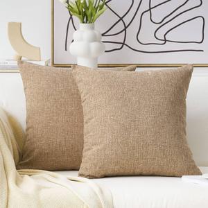 Home Brilliant 26×26 inch 2 pcs Natural Linel Pillow Covers