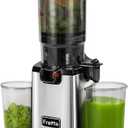 Fretta Cold Press Juicer, Juicer Machines for Vegetable and Fruits, Masticating Juicer with 5.3'' Large Feed Chute Fit Whole Fruits, BPA-Free, Reverse Function, 250W