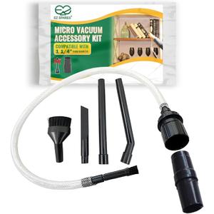EZ SPARES Vacuum Crevice Attachment Kit, Micro Cleaning Tools for Keyboard, Crevice, Car, Vents & Tight Spaces, Compatible with Most Universal 1-1/ 4 Inch Hose Vacuums, Computer Cleaning Kit, All in Kit