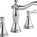 Delta Cassidy Chrome Bathroom Faucet 3 Hole, 8 Inch Widespread Bathroom Sink Faucet for Vanity, Metal Push-Pop Drain Assembly, Chrome 3597LF-MPU