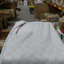 ACUSHLA Merino Wool Blanket Warm Throw Camping Outdoor Travel,Gray Plaid, Size 79" x 63"