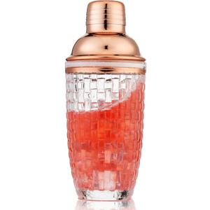 Glass Cocktail Shaker Set - Drink Shakers Cocktail and Cocktail Shakers, Glass Shaker Bottle for Bars, Whiskey, Cocktails (RoseGold)