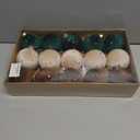 15 PCS Christmas Tree Ornaments Velvet Balls, 3.15 Inch Large Velvet Christmas Tree Ball Ornaments Set Star, Shatterproof Plastic Hanging Bulb for Xmas Tree Decorations - Multicolor Green Brown Beige