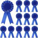 12 Pieces Blank Award Ribbon Prize 1st Place Rosette Medal Winner Victory Recognition Participation Ribbon for Competition Sport Event School Contest(Blue)