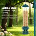 Metal Squirrel Proof Bird Feeders for Outdoors Hanging 4.0 LB Large Capacity,Easily Beat Squirrels,Easy to Clean and Fill,Waterproof,Attracting Finch,Cardinal,Chickadee and More