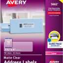 Avery Printable Address Labels with Sure Feed, 1-1/3" x 4", Matte Clear, 700 Blank Mailing Labels (05662)