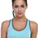 Women's Seamless Racerback Sports Bra High Impact Support Yoga Gym Workout Fitness (M)