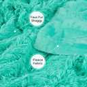 Tuddrom Decorative Extra Soft Faux Fur Throw Blanket 70"x78",Solid Reversible Fuzzy Lightweight Long Hair Shaggy Blanket,Fluffy Cozy Plush Fleece Comfy Microfiber Blanket for Couch Sofa Bed,Teal Blue