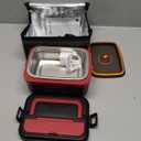 Cordless Electric Heated Lunch Box for Men Women, 1L Rechargeable Lunch Box Self-Heating Food Warmer with Keep Warm Function Ideal for Indoor Outdoor Work Office Camping Travel