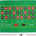 GSE Games & Sports Expert Casino Roulette Tabletop Layout Mat with Carrying Bag, Non-Slip Rubber Roulette Table Top Mat for Family/Friends Parties, Casino Night
