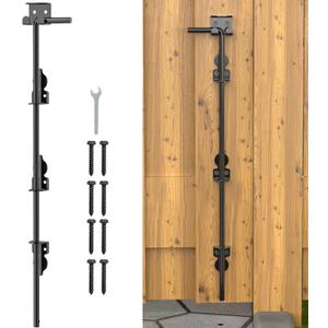 24" Cane Bolt Drop Rod for Gate, Heavy Duty Gate Latch for Wooden Fence Metal Gates, Gate Ground Stopper Hardware for Wood PVC Vinyl Metal Gates, 1 Pack