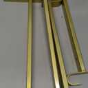 AddGrace Closet Rod Bracket Heavy Duty Shelf Brackets 12 Inch Gold Wall Mounted Closet Rod Support with Pole Holder Industrial Iron Shelving Supports with Hook (4 Pack)