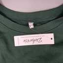 Dokuritu Sweatshirt Dress Women Crew Neck Long Sleeve Patchwork Pullover Tops Flowy Oversized Sweatshirt Mini Dress Green, L