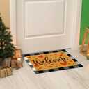 Fabbay 2 Pcs Valentines Day Doormat Welcome Heart Door Mat Black and White Checkered Mat Buffalo Plaid Rug with Rubber Non Slip Backing Rug for Home Kitchen Entrance Front Door Outdoor