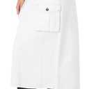 Forever 21 Womens Belted Twill Midi Skirt (White, XS)