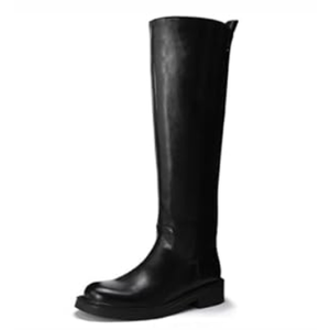Womens Knee High Boots Chunky Sole Platform Boots Side Zipper Long Riding Boots Daily Dress Comfortable Chelsea Black Knee High Boots for Women 7.5M