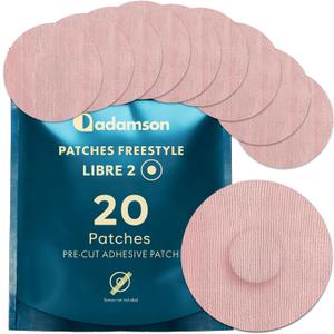 Freestyle Libre 2 Covers 20 Libre 2 Sensor Covers, Long-Lasting, No Glue on Center, Non-Irritating, Easy to Apply and Remove for Sports and Daily Use - Beige