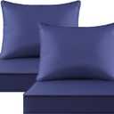 Outdoor Patio Chair Cushions Set, 24" x 24", Set of 2, Water-Repellent, Fade Resistant, Deep Seat Bottom and Back Cushion for Backyard, Couch, Sofa and Patio Furniture, Navy