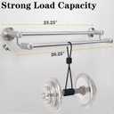 TocTen Double Bath Towel Bar - Thicken SUS304 Stainless Steel Towel Rack for Bathroom, Bathroom Accessories Double Towel Rod Heavy Duty Wall Mounted Towel Holder (Brushed,24IN)