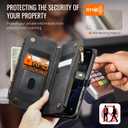 for iPhone 16 Pro Max Case Wallet with RFID Blocking 2-Zipper Pockets & 8-Credit Card Holder Slots & Wrist Strap | Vintage Soft PU Leather Magnetic Snap Flip Protective Phone Cover, Black